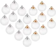 PandaHall Elite Mini Empty Clear Glass Globe Bottle Wish Ball Bottles, Glass, Clear-30 Sets 1, 14mm Glass Globe