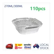 110x Foil Tray Square 270ml/300ml Container Takeaway BBQ Aluminium partyLidles