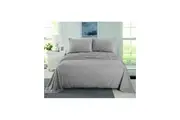 CASHMERE TOUCH FLANNEL SHEET SET SINGLE - KING GREY
