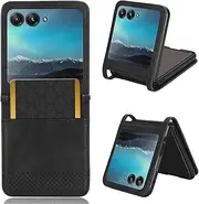 [HMLTD] Popular Simplicity Business Phone Cover Compatible with Motorola Razr 40 Ultra Razr40Ultra XT2321-3 Phone Case Solid Color Anti Fingerprint Folding Phone Shell (Black,Moto Razr 40 Ultra)