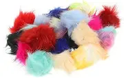 Operitacx 20pcs Faux Fur Pompoms for Beanies Crafts Women's Hats Fluffy Pom Poms Artificial Fur DIY Decor Keychains