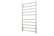 Radiant RTR02 Round Bar Heated Towel Rail - 600 x 1100mm - Mirror Polished - Stainless Steel - Bottom Right/Top Left Wiring