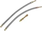 X AUTOHAUX 1 Set 180 Dergee Copper Tire Valve Extension with Flexible Stainless Steel 300mm Tyre Valve Stem Extender for Car Motorcycle RV Truck Bike