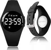 HUYVMAY Fitness Tracker Pedometer Watch No App No Mobile Phone 20-Day Battery Life Rechargeable Watch Waterproof Fitness Watch with Calorie Calculator Timer 3 Alarm Clocks Sports Watch for Women and