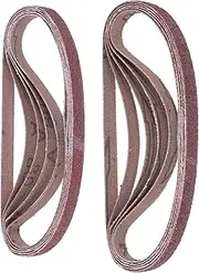 GLEAVI Versatile 10pcs Sanding Belts Set Ceramic Polishing Belts for Belt Sander Disc Sander and Metal Grinding