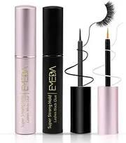 EMEDA False Eyelash Glue Super Strong Hold Clear Black Glue Professional Latex Free Eyelash Glue Waterproof Lash Glue Best Black White Strip Eyelash Adhesive Suitable for Sensitive Eyes Lash Adhesive