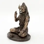 Meditating Shiva Cold Cast Bronze Antique Finish Statue Sculpture