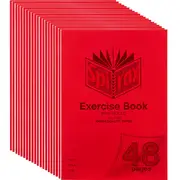 Spirax P100 Exercise Book Ruled 8mm 70gsm 48 Page A4 (Red) [20 Pack]