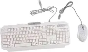 Uonlytech 1set Ergonomic RGB Mechanical Keyboard and Mouse Wired Gaming Keyboard Keys Anti-ghosting Comfortable Design Frosted Texture for Gamers and Desktop Use