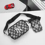 MLB 男女斜挎包套裝帶小錢包韓國出口單肩包MONOGRAM WAIST BAG BLACK LIFE