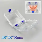 Dental Denture Storage Box Hinged Acrylic Tooth Transparent Case For Crowns