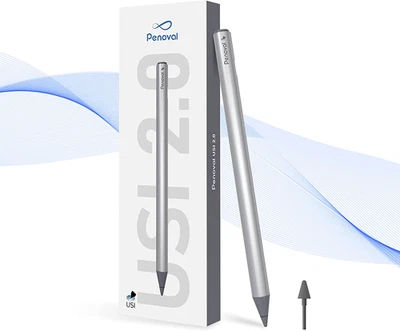 Penoval USI 2.0 Stylus Pen for Chromebook, 4096 Pressure, Magnetic, Spare Tips