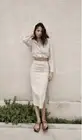 Zara Draped linen Blend Jacket and Skirt set - SMALL