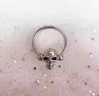 Silver Skull Captive Hoop for Septum, Daith, & Cartilage. 14G or 16G. 10mm.