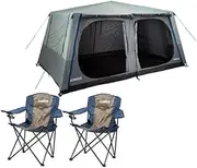 Kings 6-8 Person Tent Polyester Quick Set up+ 2X Essential Camping Chair