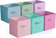 Sorbus Fabric Storage Cubes - 6 Foldable Storage Bins for Organizing Pantry, Cub