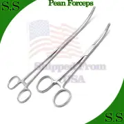 2 Pean Forceps Curved 5.5" & 9" Surgical Instruments