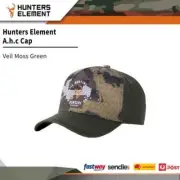 Hunters Element Ahc High Crown Mesh Fabric Cap W Curved Peak Veil Moss Green