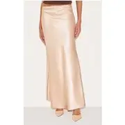 Champagne Satin Floaty Maxi Skirt, Champagne