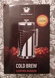 Cafe Du Chateau Cold Brew Coffee Maker 34 Oz 304 Grade Stainless Steel