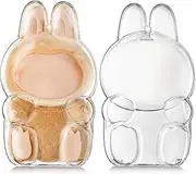 GerdfeiTawtab Clear Bag Keychain for LABUBU Plush Doll, Clear Doll Display Protective Cover, Hanging Figure Transparent Acrylic Case Storage Box for Fans Collector (V2), Transparent Color