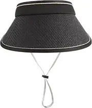 [SOESFOUFU] Folding Wide Brim Sunshade Hat for Women UV Protection Outdoor Hat for Beach Hiking Camping and Pool Activities Stylish and Functional Summer Accessory Black
