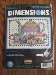 Vintage Dimensions Debbie Mumm Counted Cross Stitch Kit TEATIME PANSIES - NOS