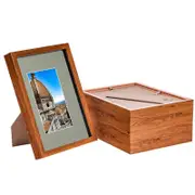 Nicola Spring 3D Shadow Box Frames with A5 Mount - A4 (8" x 12") - Dark Wood - Pack of 5