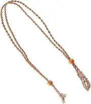 [SEWACC] Necklace Net Bag Agate Decor Pendants Holder Bead Cage Locket Statement Necklace Mens Necklaces Fish Netted Necklace Cord Necklace Holder Braided Rope Wood Simple Men and Women
