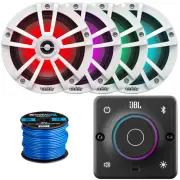 JBL Marine Compact Receiver, 4x 6.5" 225W Max Waterproof RGB LED Speakers, Wire