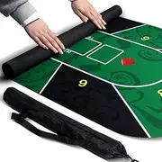 47 x 24Inch Texas Hold'Em Poker Mat Portable Rubber Poker Table Top Water Waterproof, Noise Reduction Suitable For Any Tabletop Game Premium Carry Bag Is Provided For Playing Everywhere(Green)
