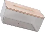 LIFKICH Nordic Style Decorative Paper Box Transparent Wooden Lid Storage for Kitchen Bedroom Living Room