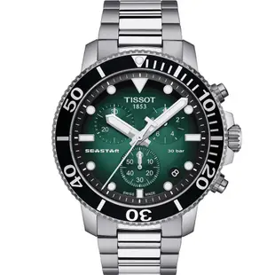 TISSOT 天梭 官方授權 Seastar 海星300米潛水石英錶(T1204171109101)