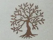 Custom Made Olive Tree Espresso Brown Wall Art Decor Wood 16" Tree of Life