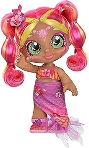 Kindi Kids Dress Up Magic Tropicarla Mermaid Toddler Doll with face Paint Reveal. 1 Doll with Magic Sponge. Big Glittery Eyes, Bobble Head, Changeable Clothes and Removable Shoes. (50245)