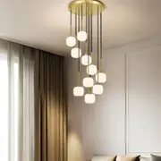 Bobo LED Pendant Light 10Lt in Antique Gold/Opal Matt or Black/Smoke