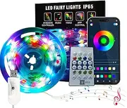 100 LEDs RGB-IC Smart Fairy Lights [APP & Remote Control], 33FT/10M Multicolor String Lights, USB Powered & IP65 Waterproof, Christmas Light Decoration for Outdoor/Indoor, Christmas, Bedroom