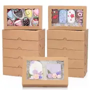 20 Pcs Kraft Cookie Boxes Pastry Bakery Treat Box Container Clear Window