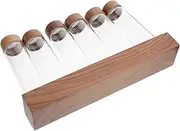 iplusmile 1 Set 6 Coffee Bean Display Stand Glass Cellars with Stand Bean Storage Tubes Tea Spices Container Coffee Cellars Tea Leaves Container Coffee Bean Storage Bottle Flower Wooden