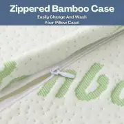 2PCS Waterproof Bamboo Pillow Protector Case Breathable Slip - Zipper Open