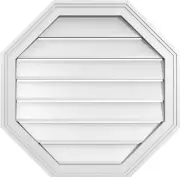 Ekena Millwork 22"W x 22"H x 1 1/8"P, Octagon Gable Vent Louver, Functional