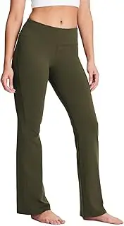 [Yogipace] 25'/27'/28'/29'/30'/31'/32'/33'/35'/37' Inseam,Petite/Regular/Tall, Women's Bootcut Yoga Pants Long Workout Pants
