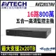 【AVTECH 陞泰】AVZ2017AV 16路 H.265 5MP 五合一 錄影主機 支援雙硬碟 監控主機(帝網 KingNet)