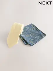 Yellow Tie and Pocket Square Set (AF7718) | $29