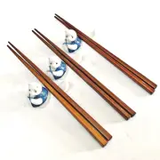 Japanese Chopstick Rests Holder Set Hashioki Ceramic Tanuki Raccoon Dog 3 PCs