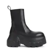 [Rick Owens] Rick Owens-Black Beatle Mega Tractor Leather Boots-Donna 36 IT