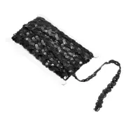 11Yards 0.6 Inch Sequin Braid Trim, Flat Sequins Paillette Ribbon Black