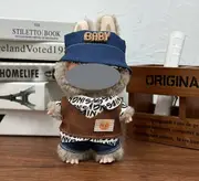 Labubu doll clothes 17cm canvas blind box pendant, first and second generation vinyl plush toy set——colour:LBB-18,height:17cm