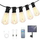 100FT Solar Outdoor String Lights, ST38 LED Shatterproof Bulbs, Dimmable Wate...
