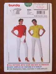 BURDA PATTERN - 7777 LADIES BLOUSE SHIRT TOP TIE NECK DOLMAN SLEEVES 10-16 UNCUT